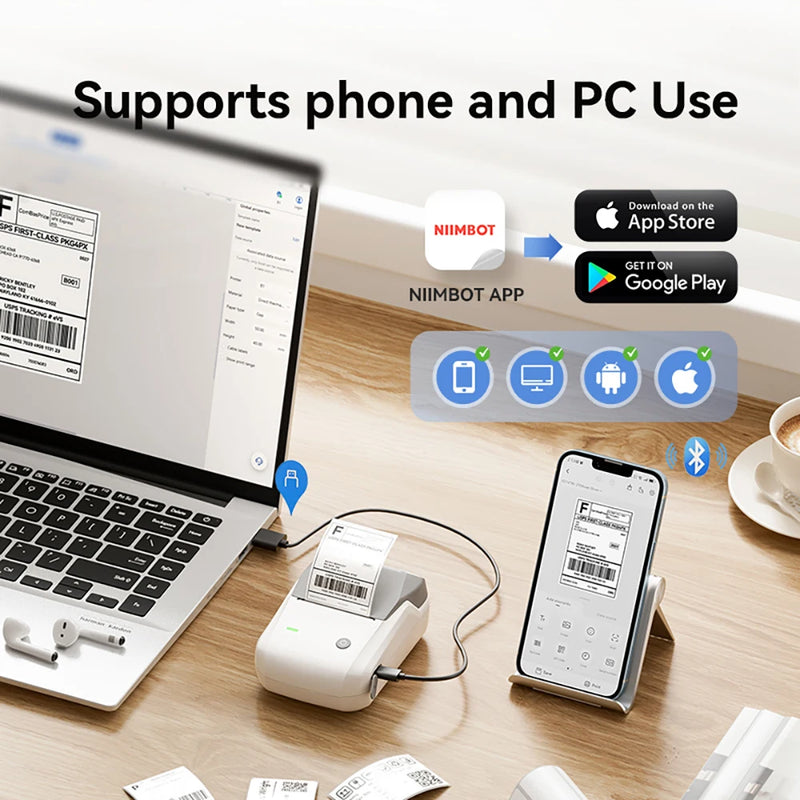 Niimbot B1 Thermal Printer Self-adhesive Food Stickers Bluetooth Label Maker Pocket Name Pirce Bacode Bussiness Labeling Machine