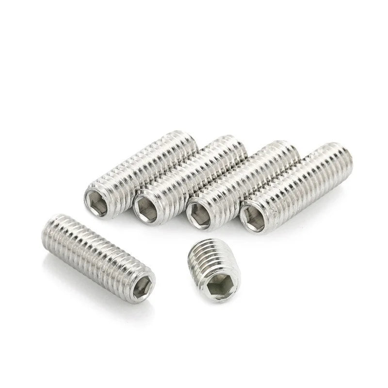 DIVEDEER 20pcs M3 M4 M5 M6 M8 DIN916 304 Stainless Steel Hex Hexagon Socket Allen Cup Point Set Screws Grub Screw