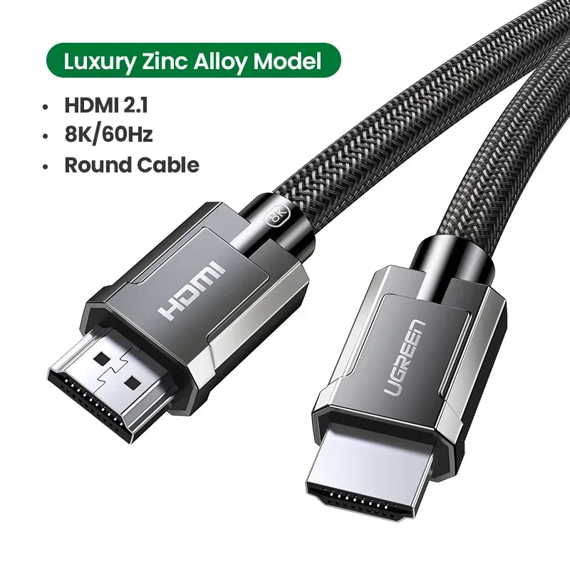 UGREEN HDMI 2.1 2.0 Cable Ultra High-speed 4K 8K/60Hz 4K/120Hz for Xiaomi Mi Box PS5 Dolby Vision 48Gbps HDMI-Compatible