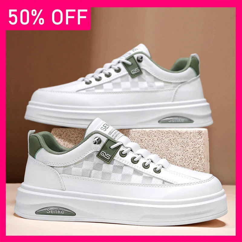 Men Board Shoes Spring New Mesh Breathable Lightweight Soft Sole Anti Slip Youth Fashion Versatile Outdoor Walking Casual Shoes