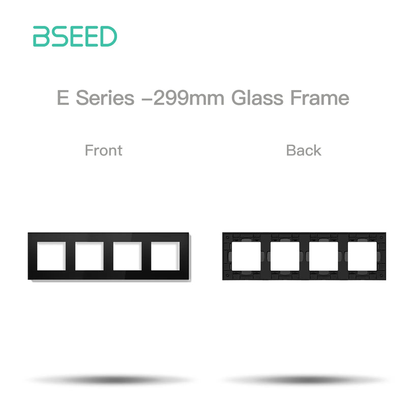 BSEED E Series Crystal Panel Wall Socket Frame Glass Panel 86/157/228/299mm White Black Gold Gray