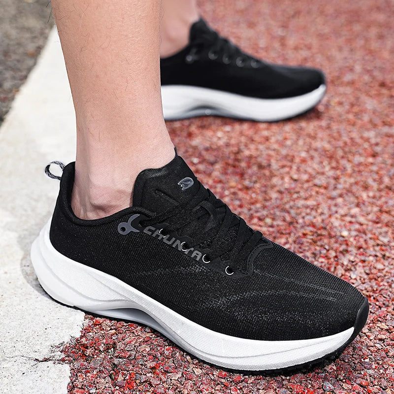 Men women casual sneakers four seasons breathable comfort soft-sole outdoor speed running shoes couple light racing sports shoes
