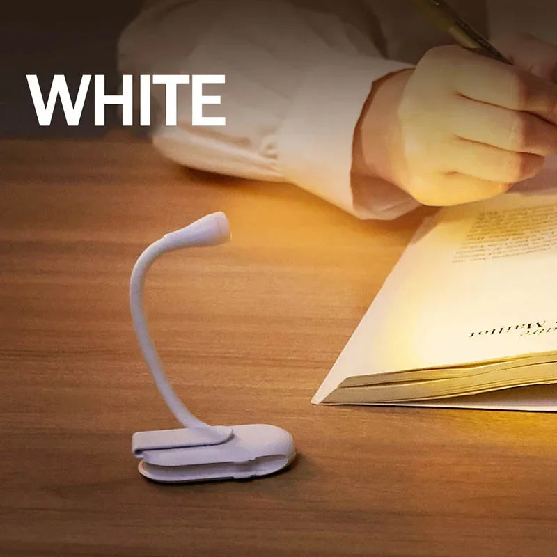 1PCS Portable LED Book Lights USB Rechargeable Eye Protection Night Light Mini 360°Clip-On Desk Reading Lamp Travel Bedroom
