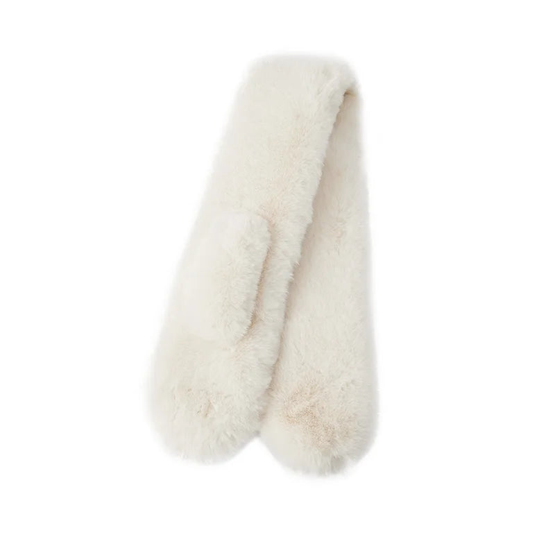 Semir Soft Scarf  Fuzzy Shawl Women Autumn Winter 2025 Warm Plush Short CrossPattern Stylish Casual Comfortable