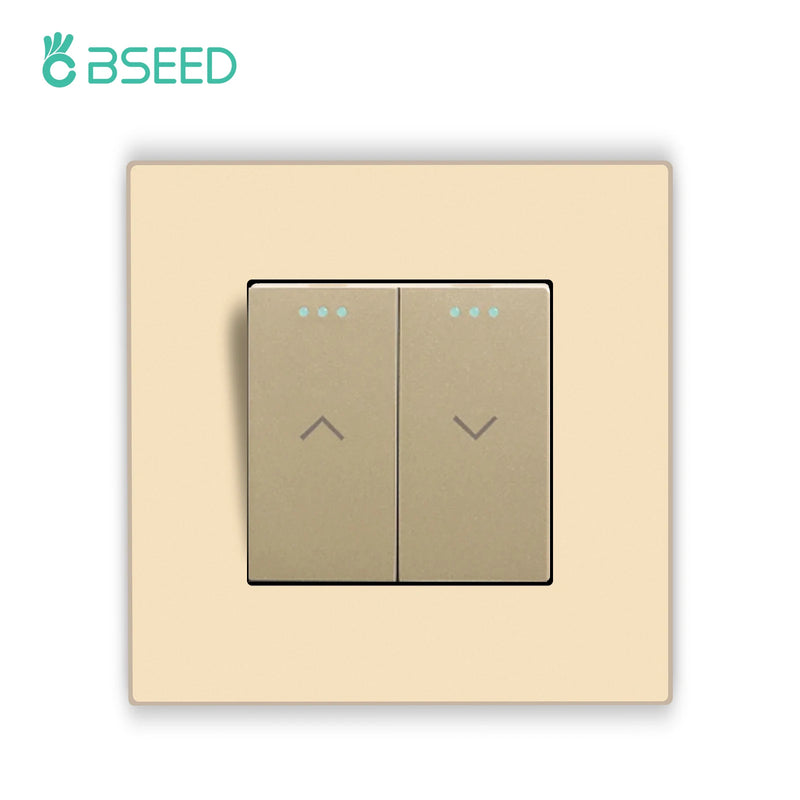 BSEED Mechanical Button Switch Electric Curtain Switch Plastic Frame for Blind Curtain White/Black/Gray/Gold Reset Switch