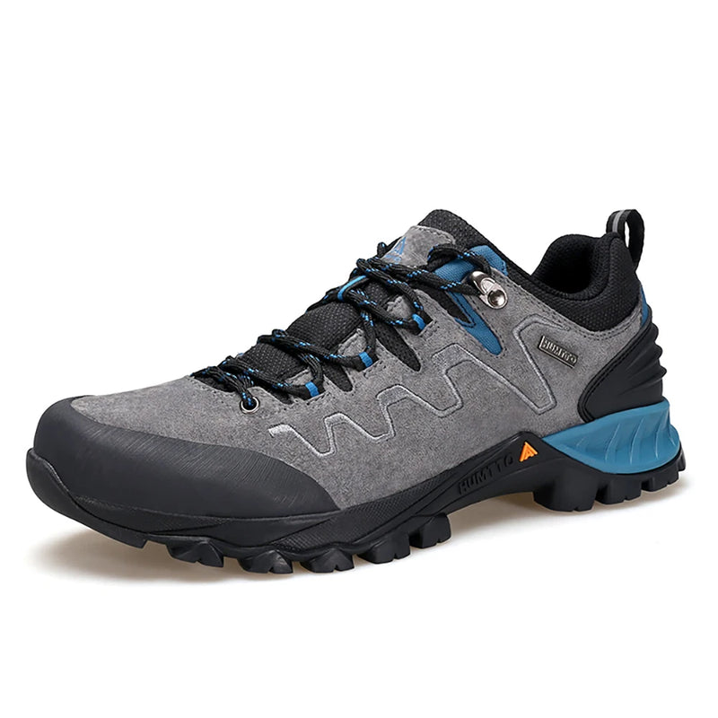 HUMTTO Outdoor Sneakers for Men Genuine Leather Hiking Boots Mens Luxury Designer Climbing Trekking Sports Safety Work Man Shoes