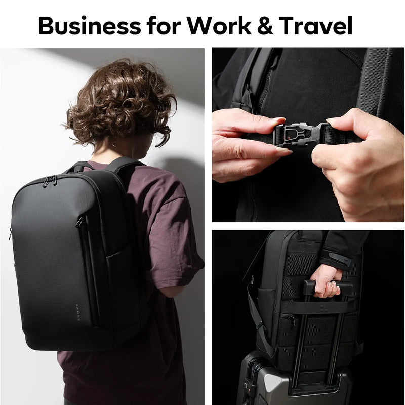 BANGE Carry On Lightweight Men's 15.6 inch Laptop Backpacks for Short Travel Business Trip Backpack Schoolbag with Side Pockets