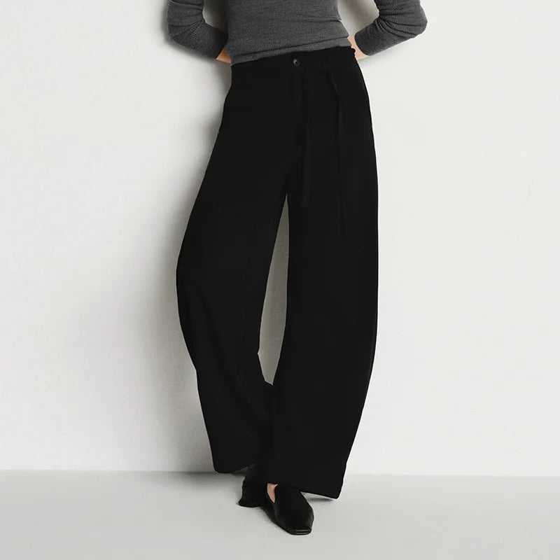 Semir Casual Pants Women Easy Care Black Loose Long Pants 2025 Winter New Wide Leg Commuting Pants Women'S Clothing