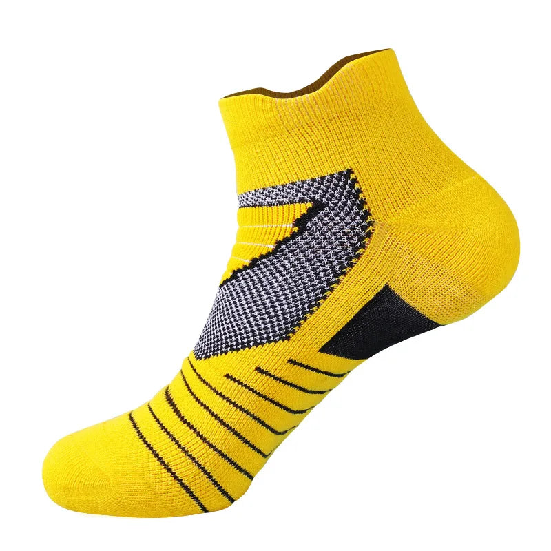 WRELS 1/2/3 Pairs Athletic Ankle Socks Cushioned Moisture Wicking No Show Socks Seamless Non‑Slip Breathable Running Sports Sock