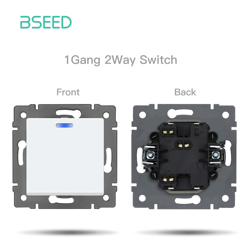 BSEED Wall Button Switch 1/2Gang USB Type-C Wall Socket Module Part Internet TV Telephone Socket Plastic Frame DIY Function Part