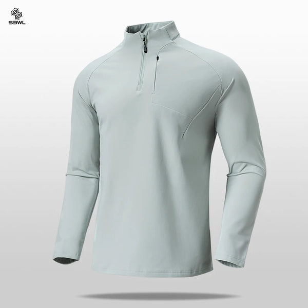 SBWL Autumn/Winter New Men's Outdoor Sports With a Base Shirt Running Skiing Mountaineering Fitness Sports Long Sleeve T-Shirt