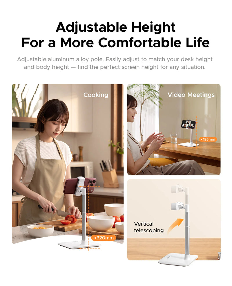 ORICO Phone Desktop Stand Live Broadcast Overhead Adjustable Lifting Telescopic Selfie Rotating Aluminum Alloy Support Frame