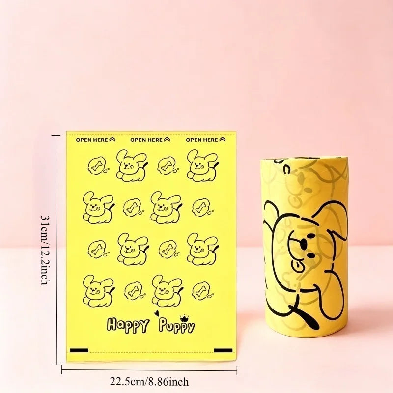 3/5roll（45pcs/75pcs） Degradable Pet Poop Bag, Thickened Design, Cat Litter Bag, Picking Up Poop Bag, Cute Pattern. Dog, Cat Prod