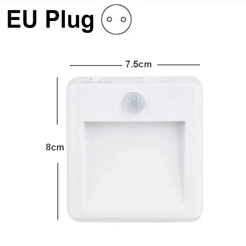 Plug in LED Motion Sensor Night Lights for Kids Bedroom Auto Dusk to Dawn Sensor Dimmable Stair Cabinet Bedside Kitchen Lamp