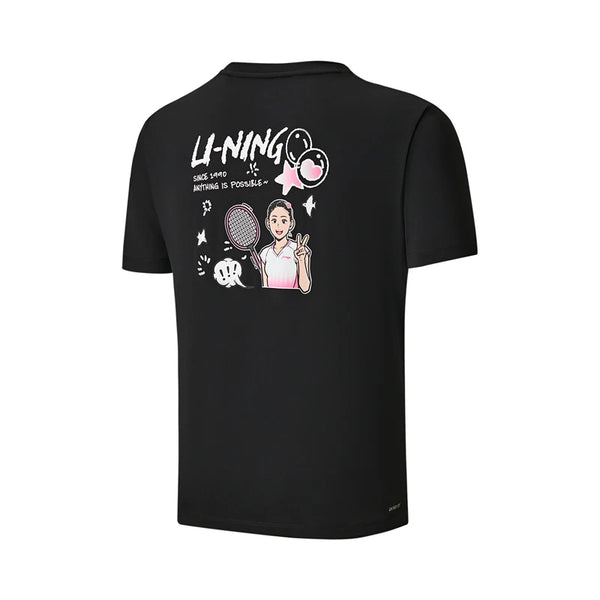 អាវយឺត Li-Ning សម្រាប់បុរស និងស្ត្រី ស្ងួតលឿន សមល្មម កមូល ដៃខ្លី ស្រួលពាក់ AHSWH43