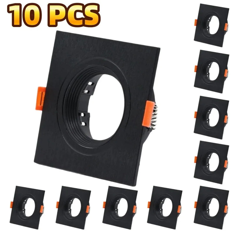 JOYINLED 1/10PCS Square Recessed Ceiling Spotlight Frame GU10 MR16 Socket Holder Adjustable Downlight Trim 75mm Open Hole