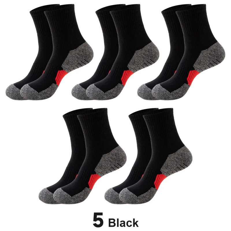 WRELS 1/2/3 Pairs Crew Hiking Socks Moisture Wicking Sports Socks Cushioned Arch Support Men's Outdoor Mountaineering Socks