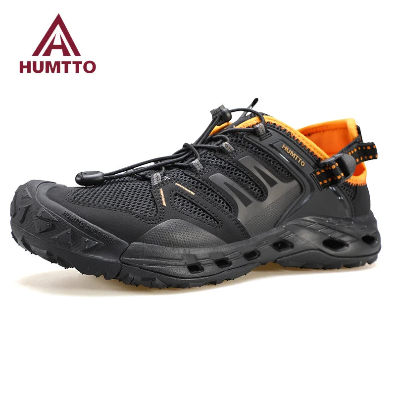 HUMTTO Barefoot Shoes Mens Summer Hiking Shoes for Men Breathable Quick Drying Outdoor Sneakers Trekking Black Beach Sandals Man