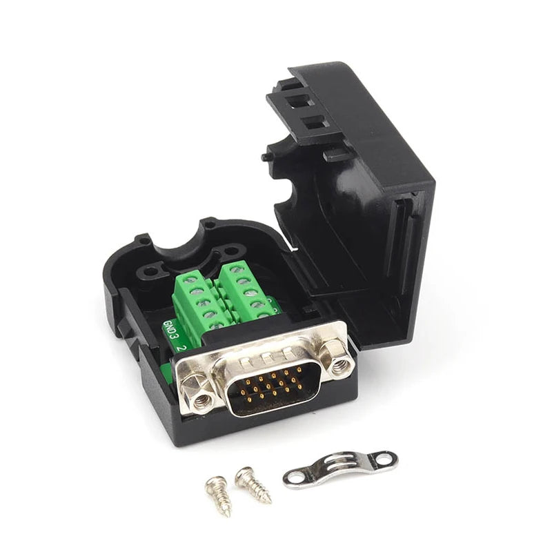 DB15 Solder-free VGA Connector Male Female HDB15-pin Plug Industrial Grade VGA 15 Pin 3+9 Computer Monitor Projector Connector
