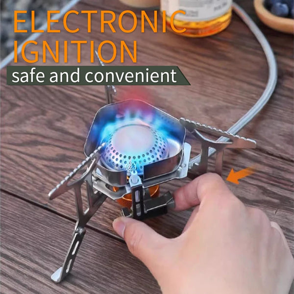 3500W Portable Folding Outdoor Backpacking Stove Camping Mini Gas Stove Tourist Equipment For Cooking Hiking Picnic