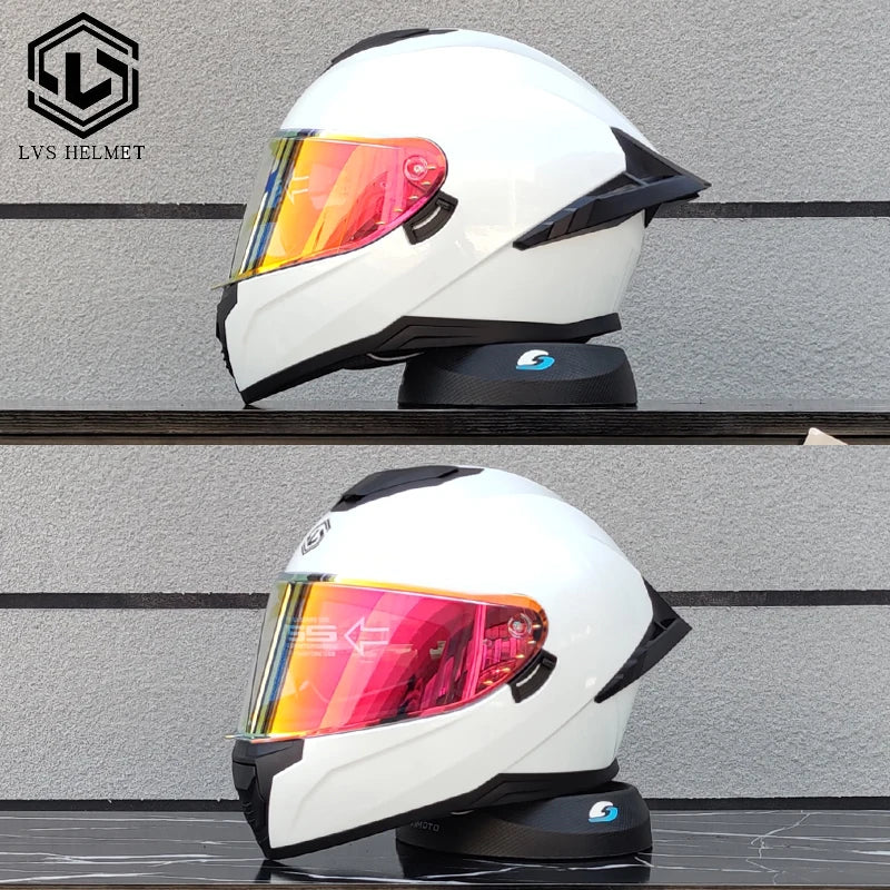 Motorcycle helmet, men's and women's dual mirror full face helmet, motorcycle sports car, all season full face helmet LVS-703