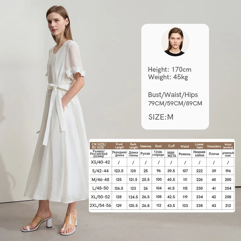 រ៉ូប Amii Minimalist ធម្មតាស្រាលប្រណីតសម្រាប់នារីរដូវក្តៅឆ្នាំ ២០២៥ រ៉ូបដៃអាវចរសម្រាប់នារីការិយាល័យថ្មី រ៉ូបវែងរលុង 12542160