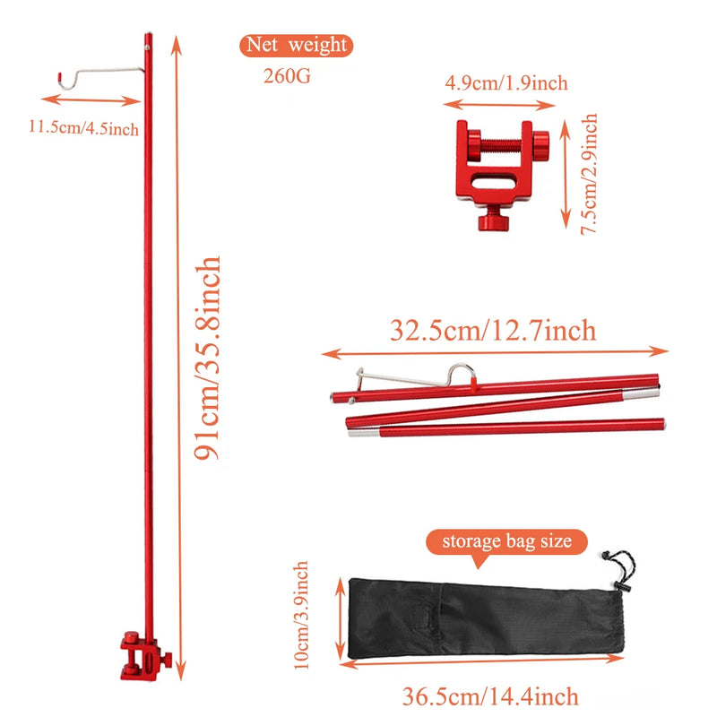 Outdoor lamp holder aluminum alloy camping lamp holder, foldable camping lamp pole storage lamp holder