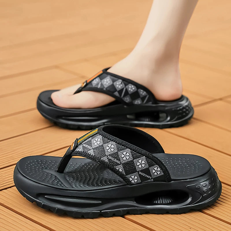 Flip-flops Men's Slides Casual Slip On Slippers Summer New Breathable Light Soft Sole Outdoor Beach Shoe Quick Dry Pool Slippers