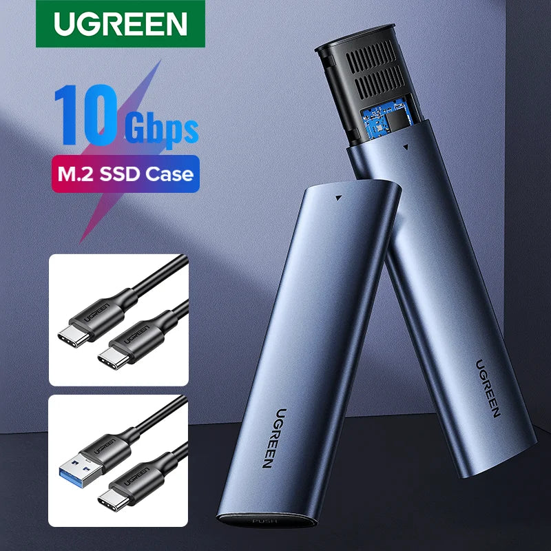 UGREEN M.2 NVMe SSD Enclosure NVMe SATA to USB 3.1 Gen2 10 Gbps NVMe PCI-E  Dual ProtocolM.2 SSD Case Support UASP For Hard Disk