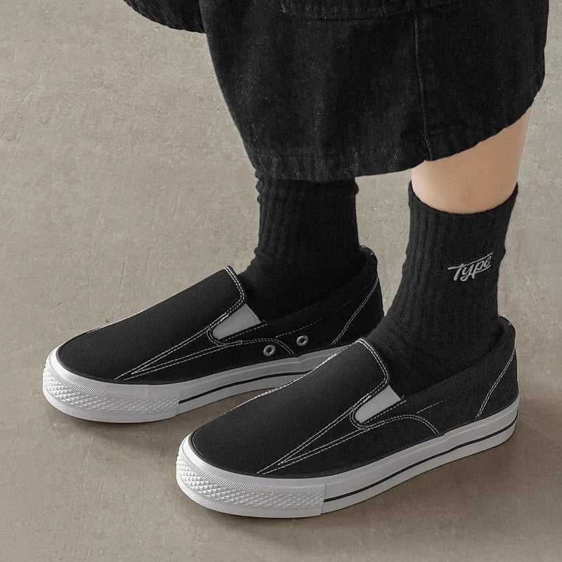 Men's high-quality slip on casual shoes four seasons breathable lightweight soft-sole comfort outdoor walking sports board shoes