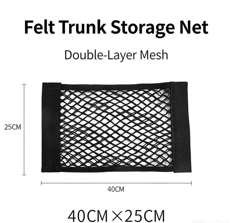 Velcro Car Trunk Storage Net Bag - Universal Fixing Artifact for Vehicle Trunk Supplies Organizer Bag