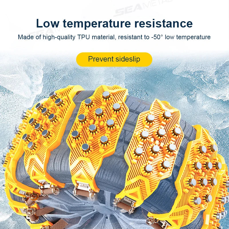SEAMETAL 4PCS Anti-skid Chains Wheel Tyre Cable Belt Car Winter Tire Wheels Snow Chains Snow Tire Winter Outdoor Emergency Tools