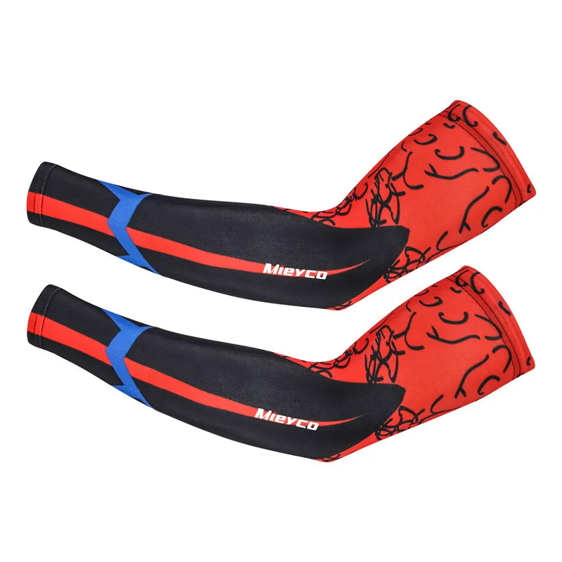 Men Cycling Arm Sleeves Sun Protection UV Proof Arm Covers Cuffs for Running Biking Driving Outdoor Sports