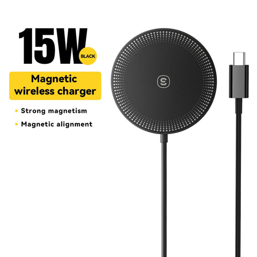 Essager Magnetic Qi Wireless Charger 15W With Cable For iPhone 14 13 12 Pro Max Fast Wireless Charging For Samsung Xiaomi Huawei Black