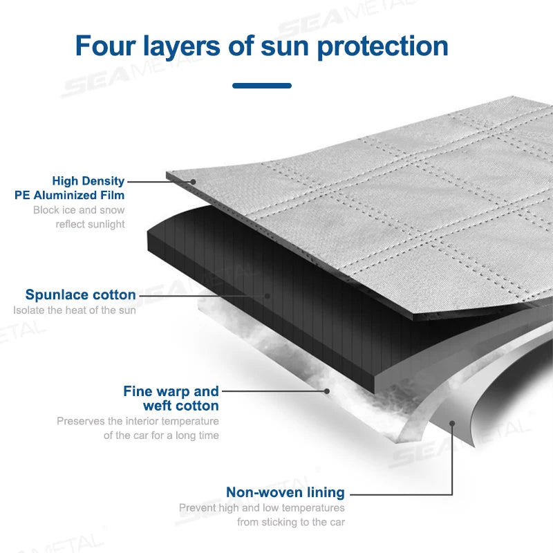 SEAMETAL Car Snow Shield Frost Prevention Front Windshield Sunshade Car Recorder Opening Design Snow Shield Car Protection Cover