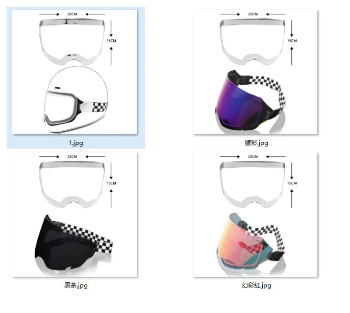 Special Link, ORZ-729 Retro Full Face Helmet lens, PC material, some night vision