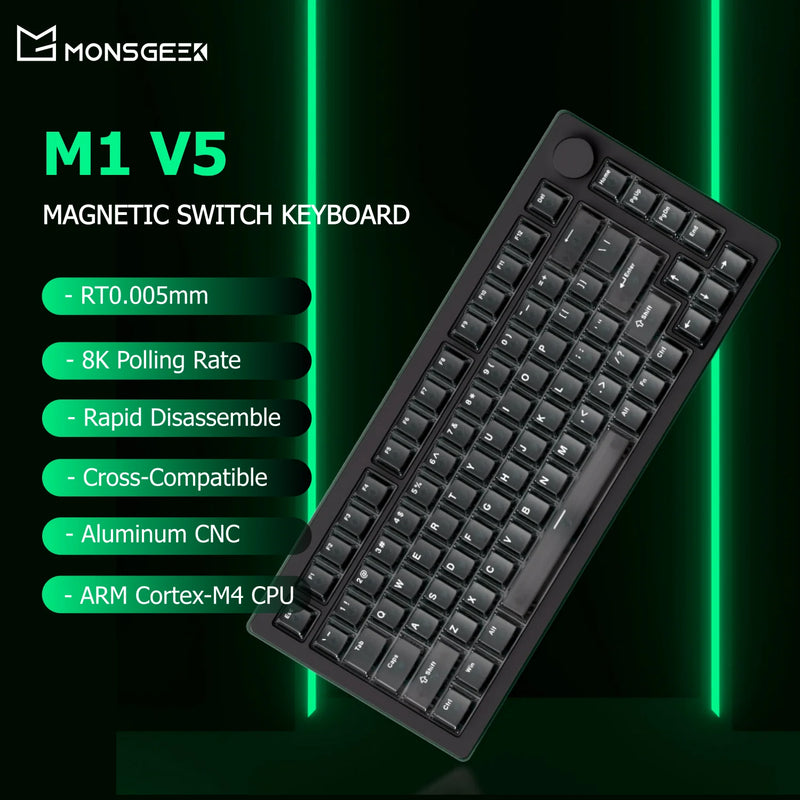 Akko MONSGEEK M1 V5 HE Magnetic Switch Keyboard 75% Rapid Trigger RT0.005mm 8K Polling Rate RGB Aluminum Gaming Keyboard Gasket