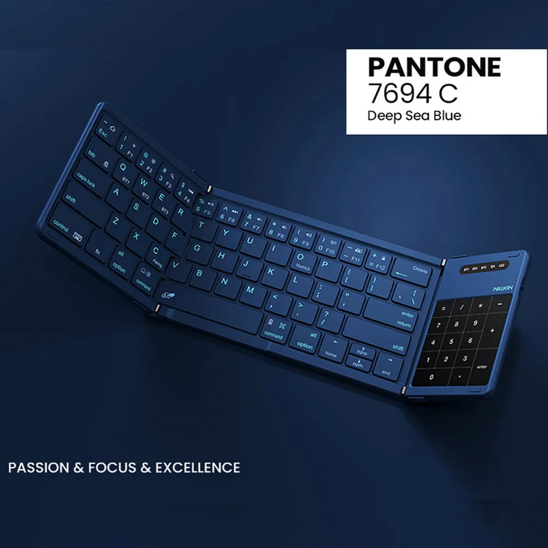 NILLKIN Foldable Wireless Bluetooth Keyboard Rechargeable Folding Portable Keyboards for PC Mac Smartphone Windows iOS Android