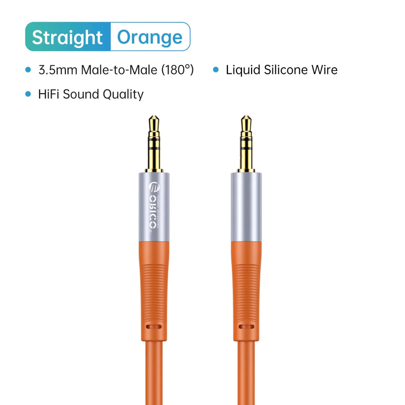 ORICO 3.5mm Aux Cable Jack Audio Cord Male to Male Hi-Fi Sound Liquid Silicone for Headphones iPhone Speaker Car iPad