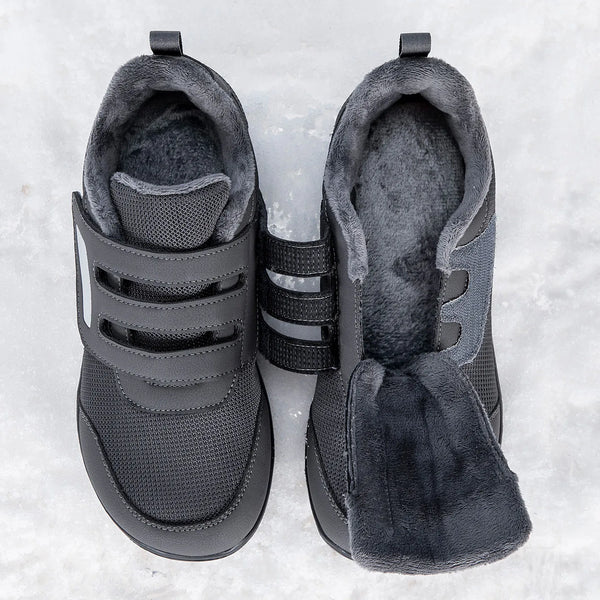 Men Women Winter Walking Shoes Fleece Lined Warm Elderly Sneakers Extra Wide Toe Non Slip Diabetic Shoes Adjustable Strap