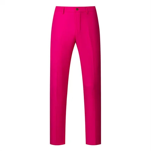 2026 New Men's Middle Waist Pants, 25 Color Choice, Elegant Office Men Trouser, Modest Green Pink Yellow Asian Size M-6XL