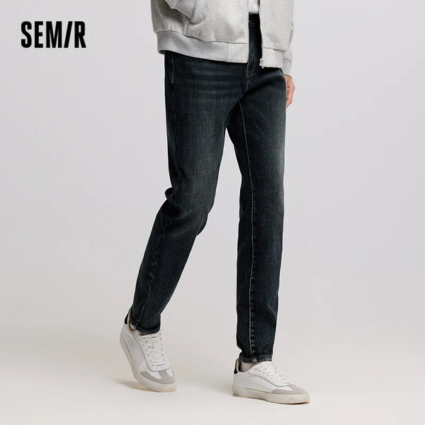 ខោខូវប៊យបុរស Semir មានស្រទាប់ក្រណាត់ Fleece លាតសន្ធឹង ស្គមស្គាំង Whiskey Wash 2026 ខោខូវប៊យស្តើងសម្រាប់ធ្វើដំណើរបែប Vintage សម្រាប់ទីក្រុង និងសម្រាប់ធ្វើការ