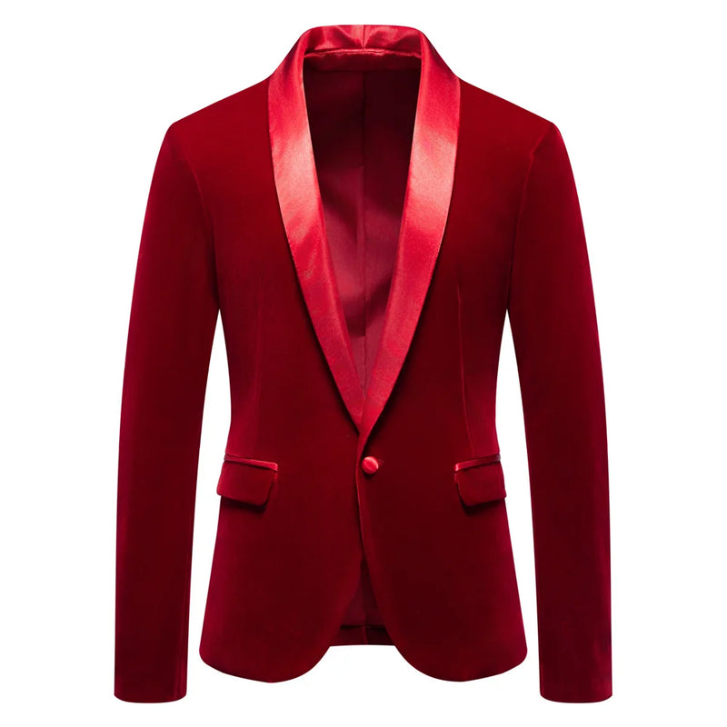 New Arrival: Men's Blue Long-Sleeve Blazer—a Corduroy, Notched-collar, Single-button Formal Jacket Perfect for Weddings, Parties