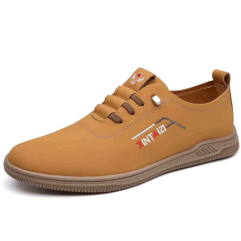 Men Sports Shoes High-quality Leather Wear-resistant Daily Commuting Casual Shoes Breathable Comfort Soft Soled Walking Shoes