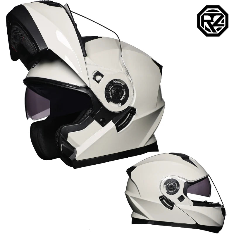 Motorcycle Helmet Dual Visor Modular Flip Up Full Face Helmet for Adult Men Women DOT Approved Casco Moto ORZ-162