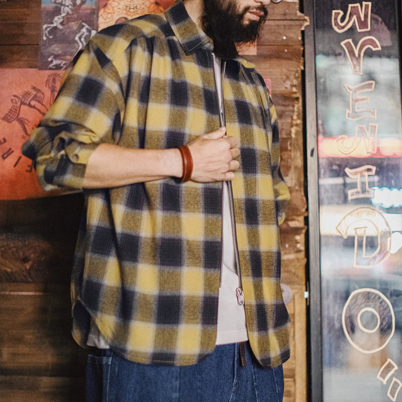 អាវ បុរស Maden បែប Retro Plaid អាវ កប្បាស មាន ខ្សែ រ៉ូត ជាមួយ កអាវ បើក ចុះ សម្រាប់ រដូវផ្ការីក និង រដូវស្លឹកឈើជ្រុះ