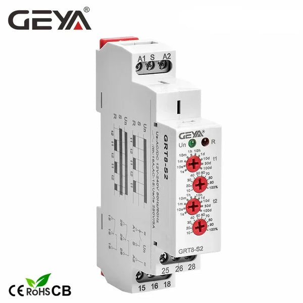 រេឡេវដ្តអសមមាត្រ GEYA SPDT 220V 16A AC/DC12V-240V រេឡេអេឡិចត្រូនិចម្តងទៀត