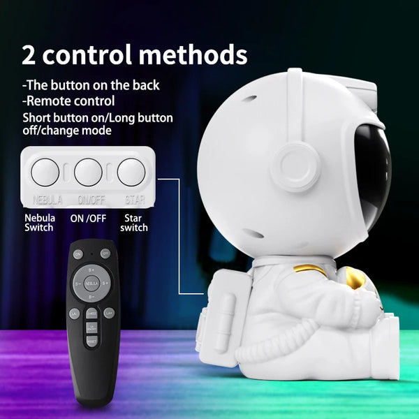 អវកាសយានិក LED Star Projector ភ្លើងពេលយប់ ម៉ាស៊ីនបញ្ចាំង Galaxy សម្រាប់បន្ទប់គេងផ្ទះ បន្ទប់តុបតែងកុមារ អំណោយកុមារ ចង្កៀងមេឃផ្កាយ