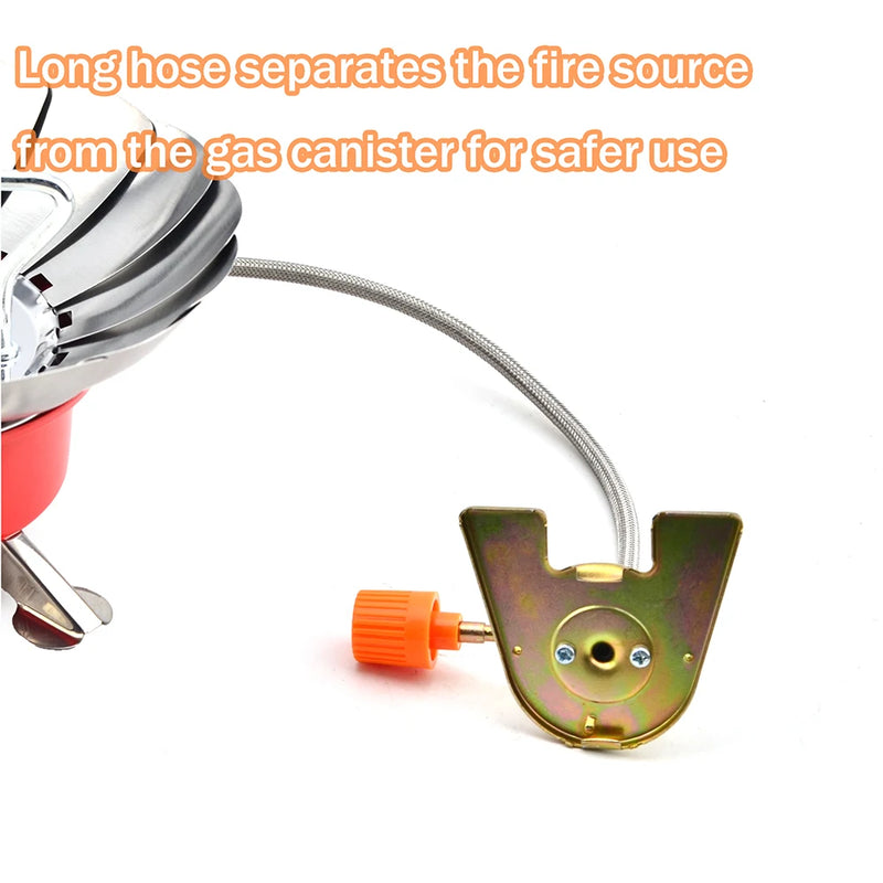 Outdoor Mini Portable Folding Heater Camping Lotus Burner Kitchen Cooker Heating Foldable Furance Head Card Gas Stove Wind Proof