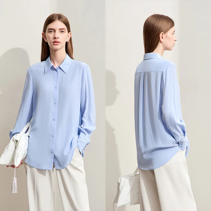 អាវ Amii Minimalism សម្រាប់នារី រដូវស្លឹកឈើជ្រុះ ឆ្នាំ២០២៥ ថ្មី រឹងមាំ សម្រាប់នារីការិយាល័យ អាវ និងអាវក្រៅ សូត្រស្រាល ប្រណិត ធ្វើពីសូត្រ Mulberry Lapel សម្រាប់នារី 12422173